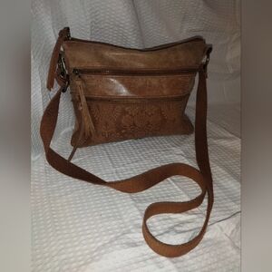 The Sak Tan and Brown Crossbody Bag